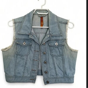 FREE with any purchase - One and Only Light Blue Denim Distressed Vest sz medium